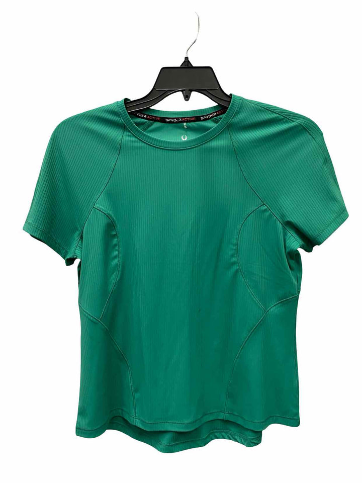 Spyder Size M Green Athletic Short Sleeve