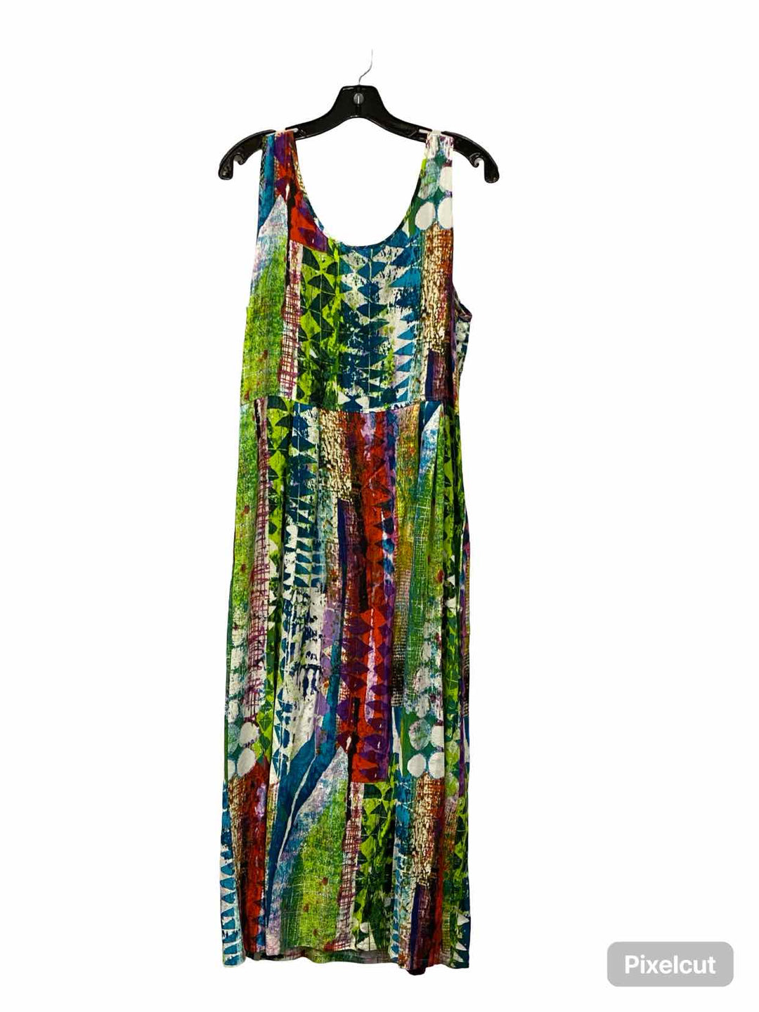 Jams World Size M Green Multi 100% Rayon Dress