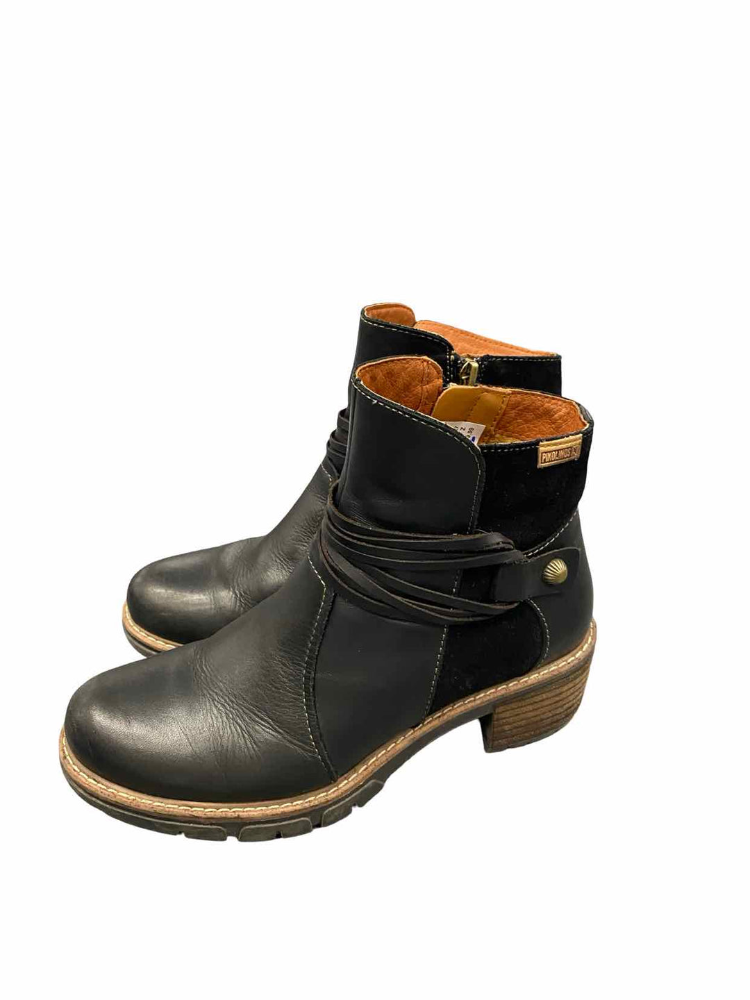 Pikolinos Shoe Size 37 Black Leather Boots(Ankle)