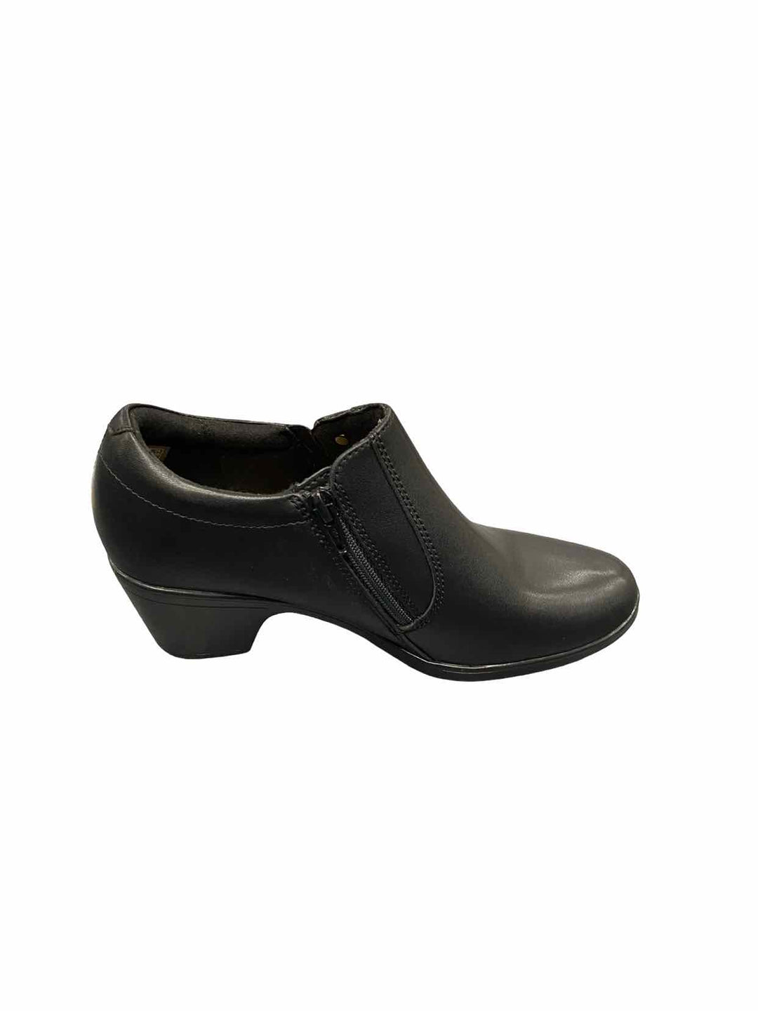 Clarks Shoe Size 7 Black Leather Emily 2 Reyna Heels
