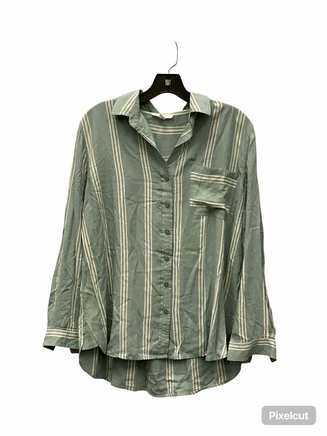 beachlunchlounge Size M Blue White Striped Long Sleeve Shirts