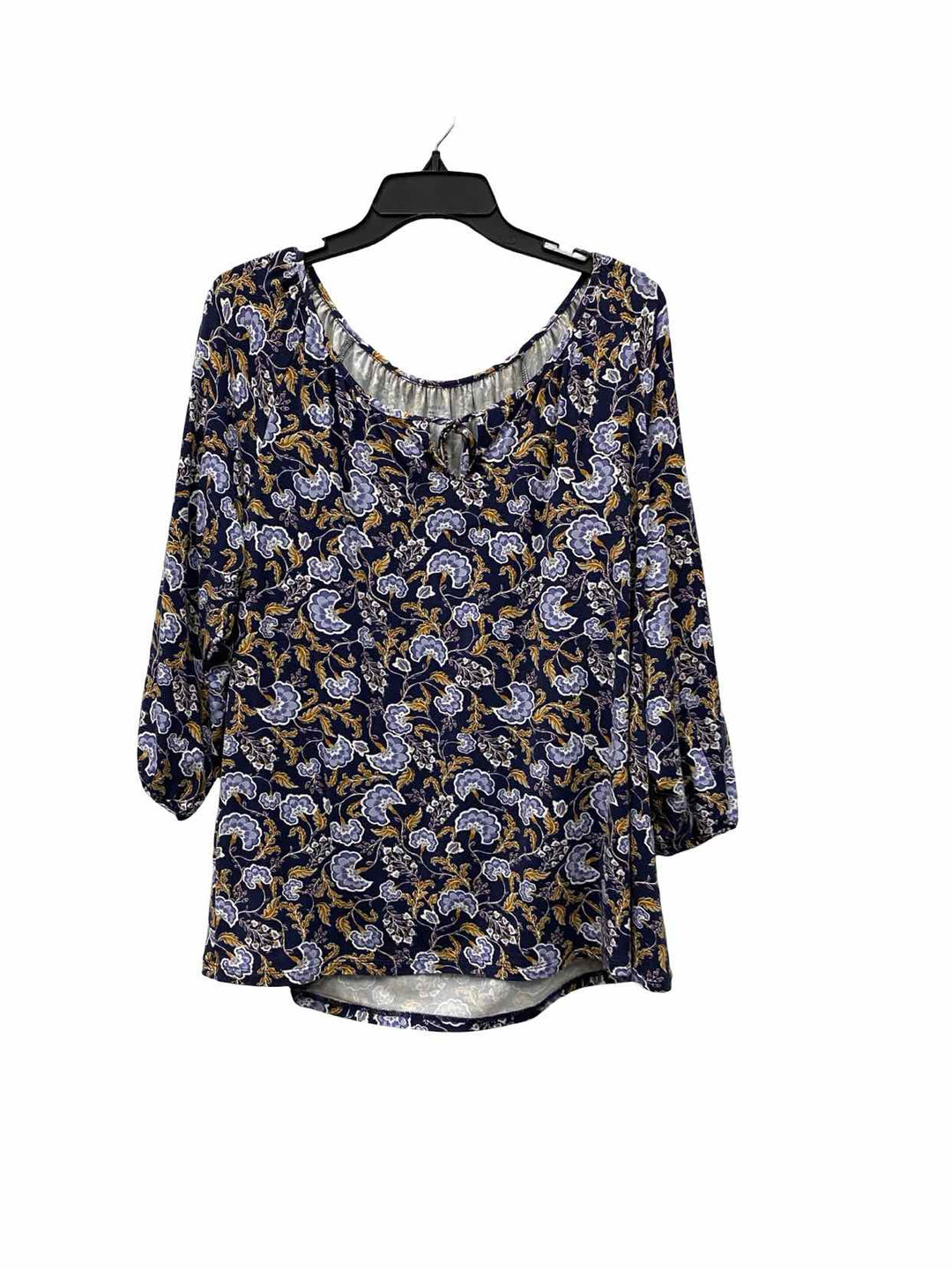 Garnet Hill Size L Blue Floral Long Sleeve Shirts