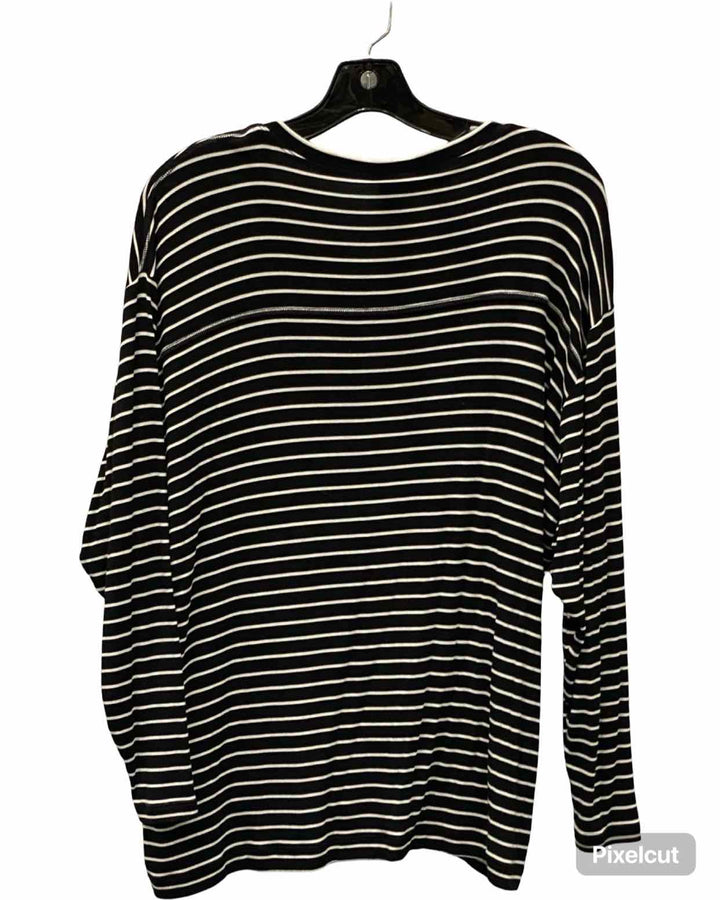 Cabi Size XS Black White Striped Long Sleeve Shirts