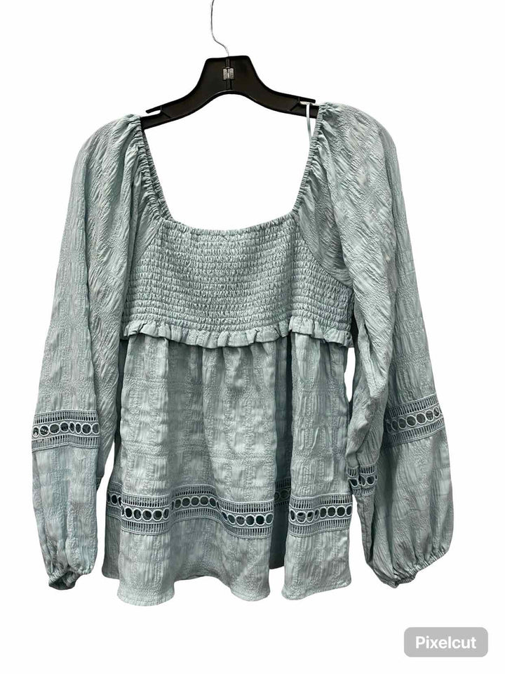 Perfectly Priscilla Size L Light Blue Long Sleeve Shirts