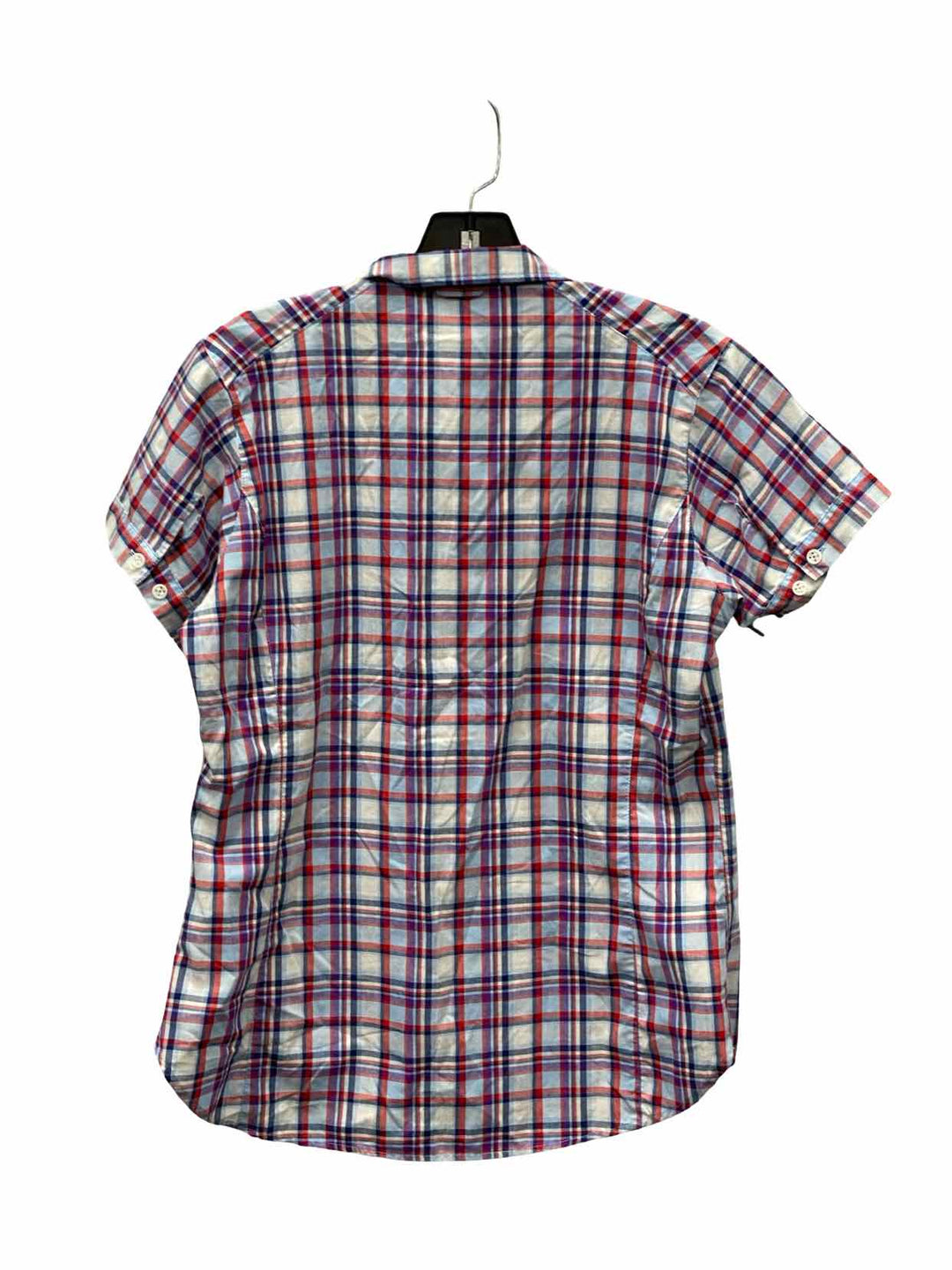 Haglofs Size M Blue Red Plaid Short Sleeve Shirts