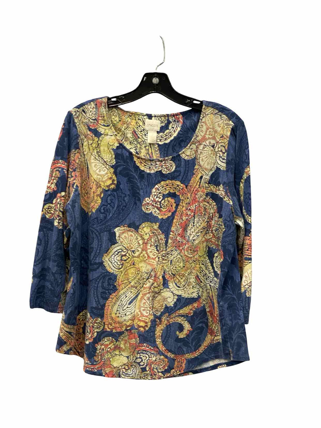 Chico's Size 2(12) Blue Long Sleeve Shirts