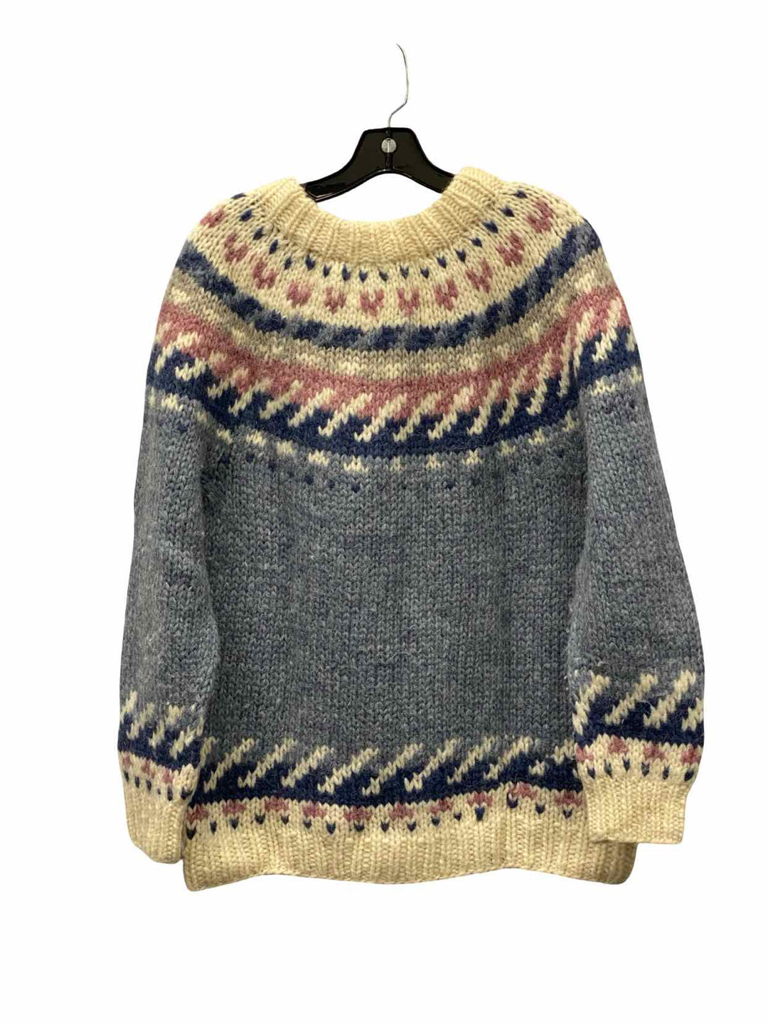 Hilda Ltd. Size L Blue Purple 100% Wool Sweater