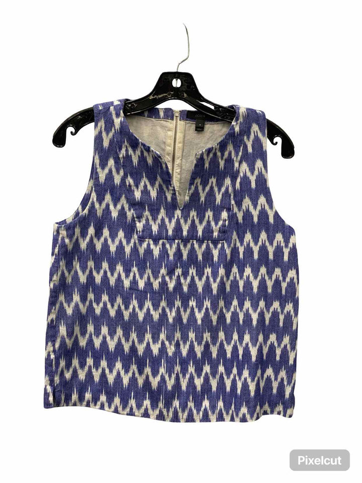 J Crew Size 4 Blue White Print 100% cotton Tank Top