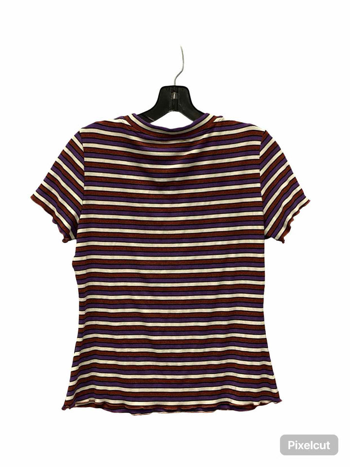 Listicle Size L Red Purple Stripe T-shirt