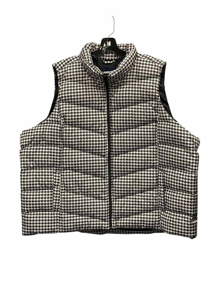 Lands End Size 3X Black White Print Vest (Outdoor)