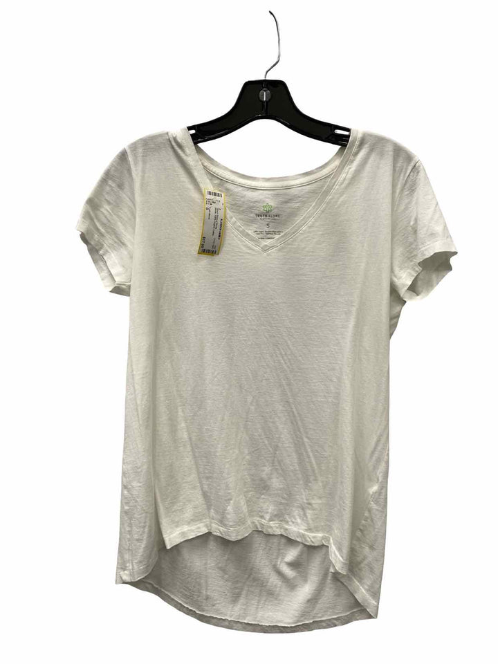 Truth Alone Size S White 100% Organic Cotton Short Sleeve Shirts