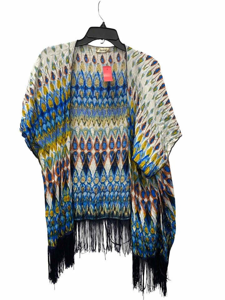 Janice Size OS White Blue Short Sleeve Shirts