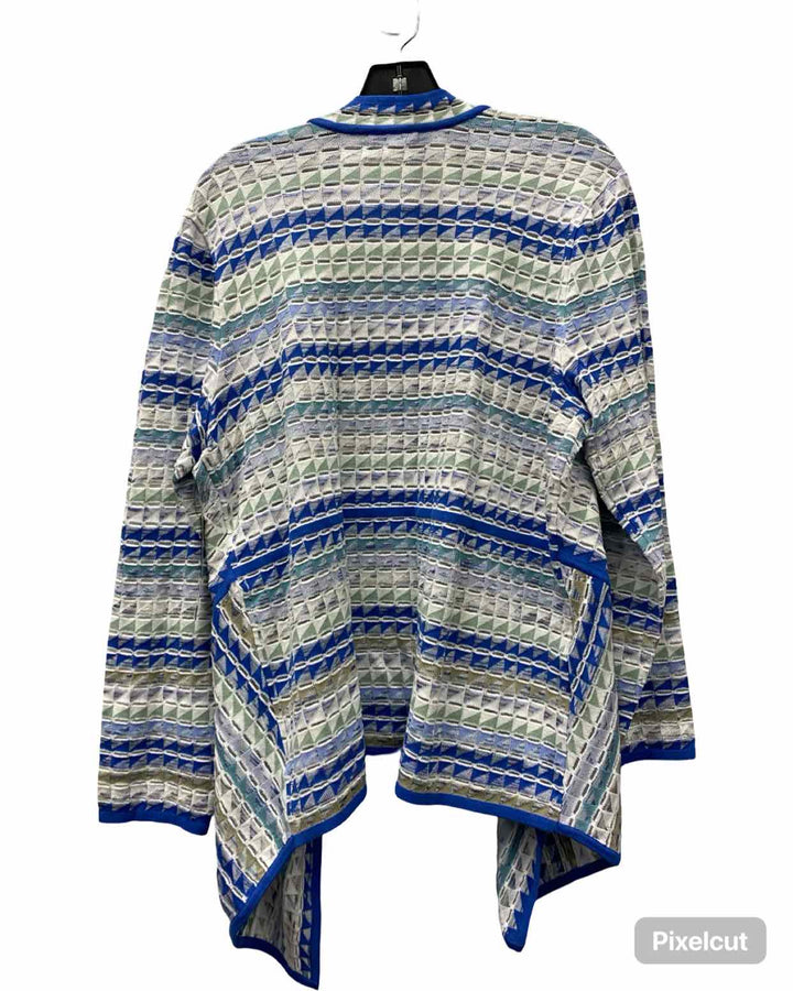 Nic + Zoe Size 1X Blue White Sweater