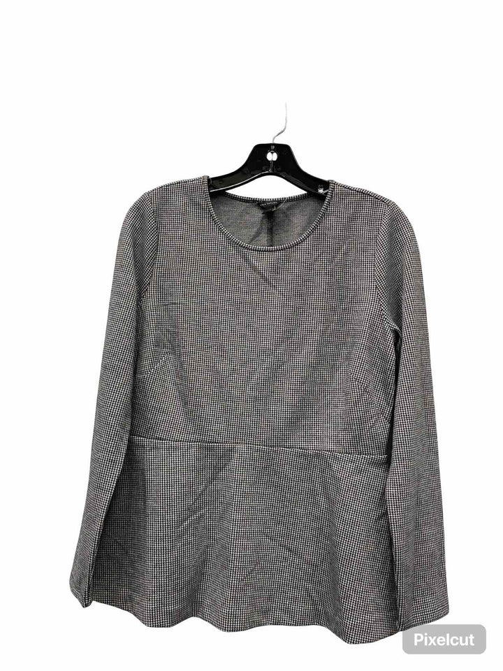 Ann Taylor Size S Black White Houndstooth Long Sleeve Shirts