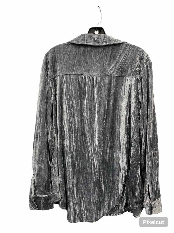 Maurices Size XL Silver Velvet Long Sleeve Shirts