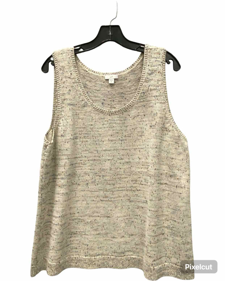 J Jill Size XL Off White Multi Tank Top