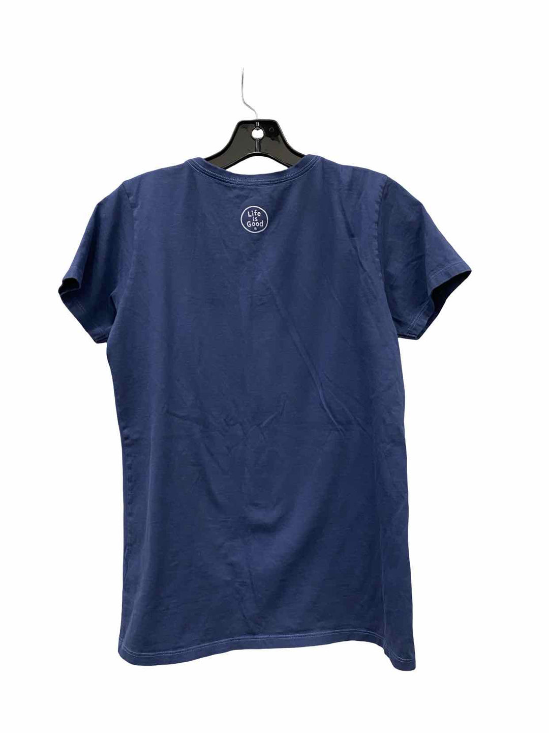 Life is Good Size M Blue Print Cotton Short Sleeve Shirts