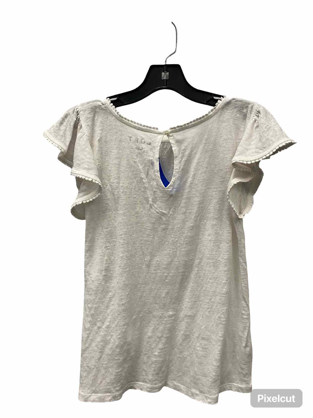 Loft Size XS White 100% Linen Short Sleeve Shirts
