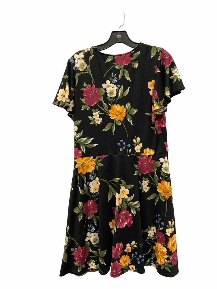 Fortune + Ivy Size XXL Black Floral Dress