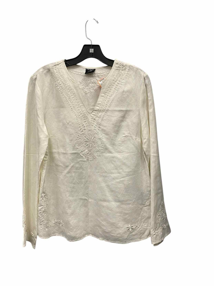 Tribal Size 6 White Long Sleeve Shirts