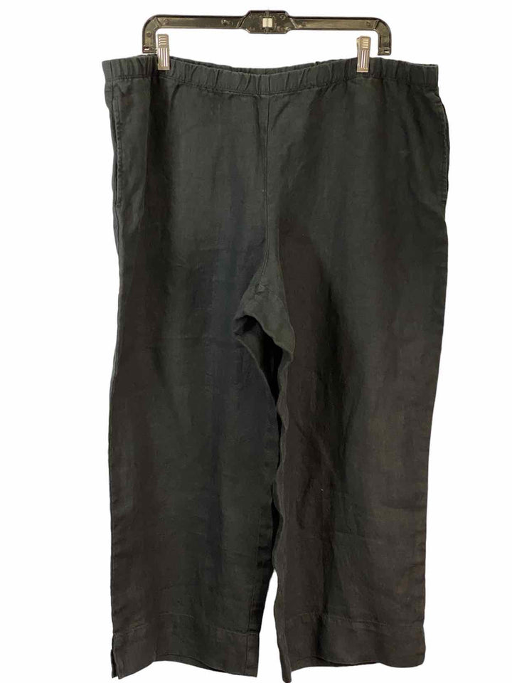 J Jill Size XL Black 100% Linen Pants