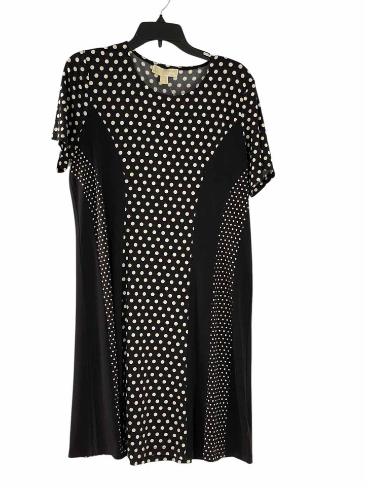 Michael Kors Size XL Black White Poka dot Dress