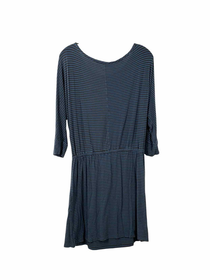 Caslon Size M Blue Gray Striped Dress