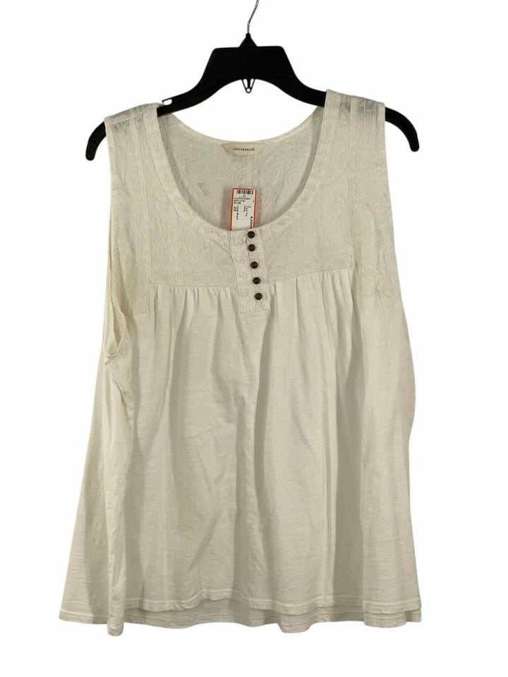 Lucky Brand Size 2X White Tank Top