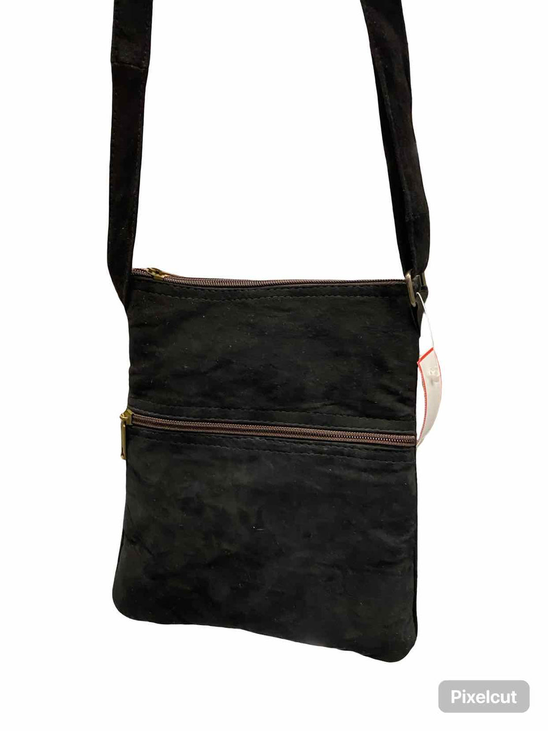 Black Embroidered Floral Purse