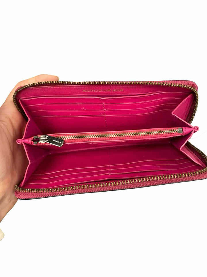COACH Pink Accordion Zip Wallet
