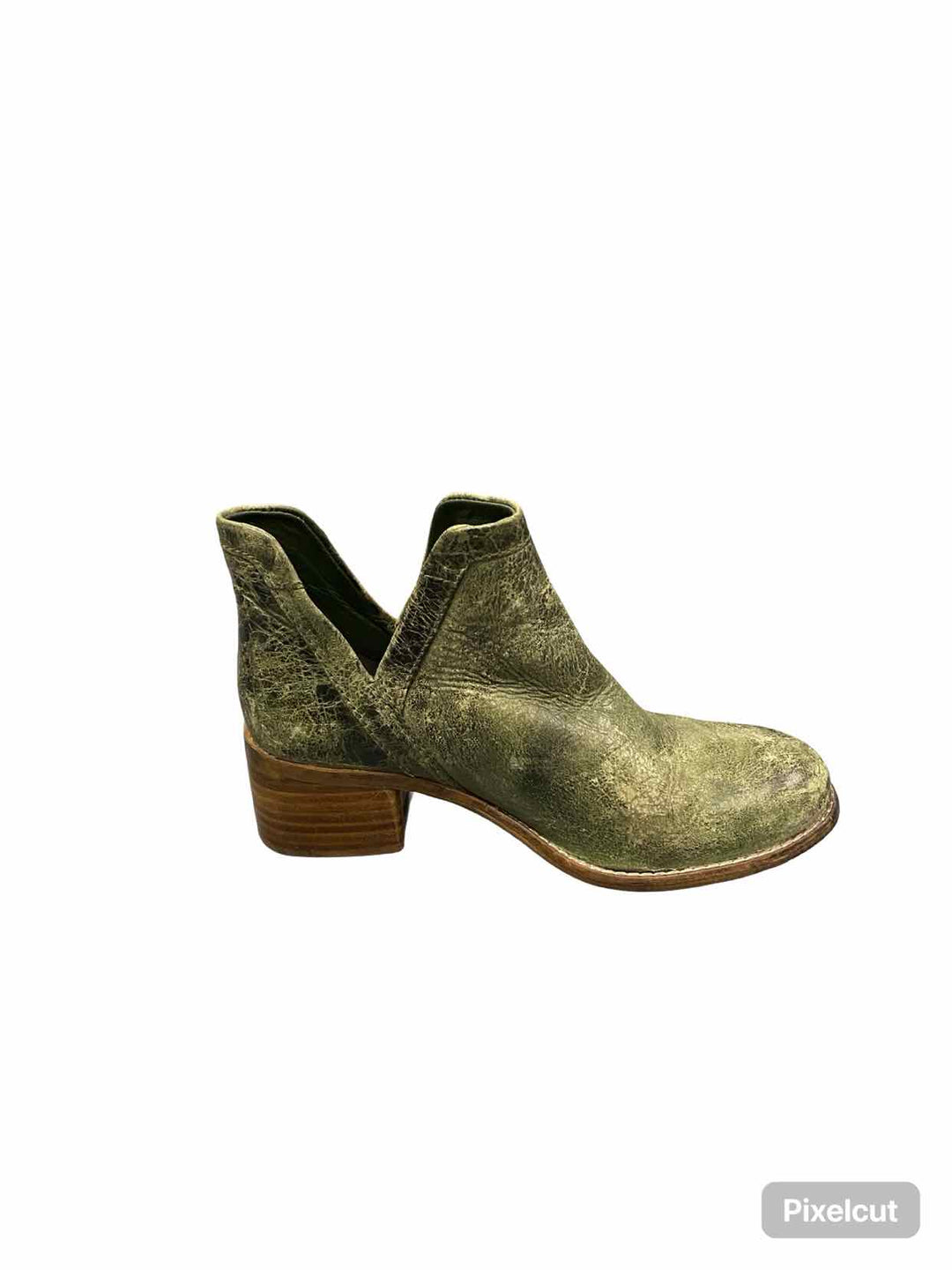 Diba True Shoe Size 7.5 Green Leather Work Nerd Boots(Ankle)