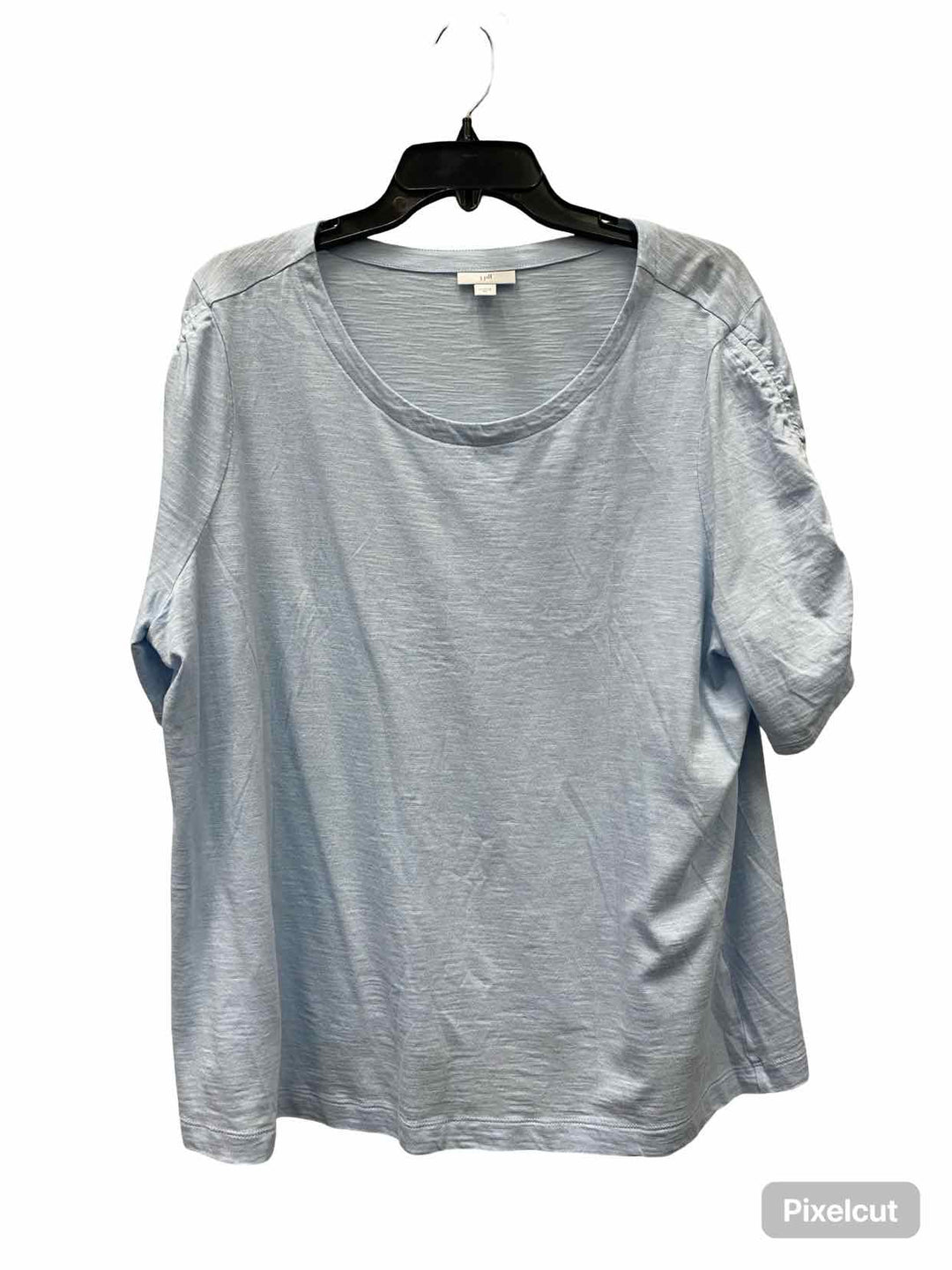 J Jill Size 2X Light Blue Short Sleeve Shirts