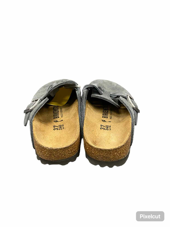 Birkenstock Shoe Size 37 Blue Grey Suede Boston Braided Sandals