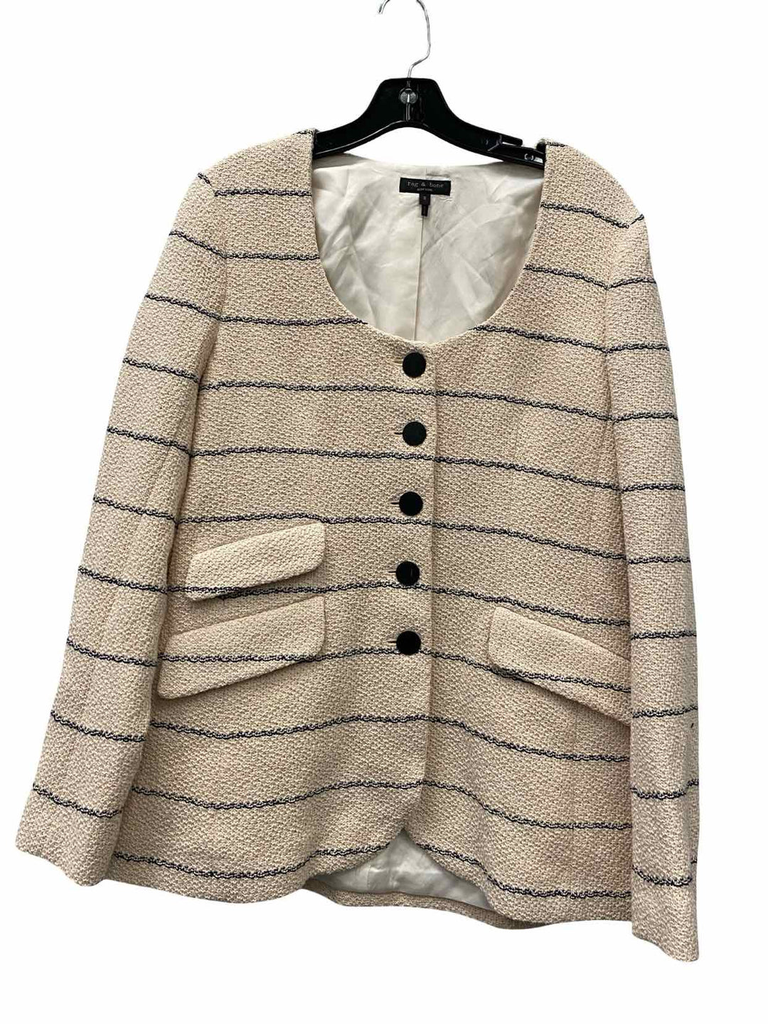 Rag & Bone Size 8 Beige Stripe 100% cotton Blazer