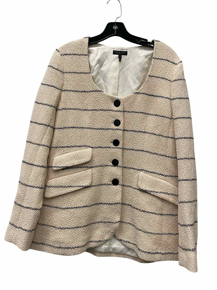 Rag & Bone Size 8 Beige Stripe 100% cotton Blazer