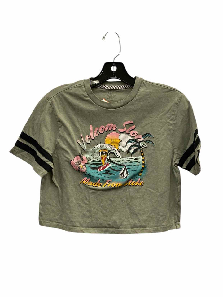 Volcom Size L Green Short Sleeve Shirts