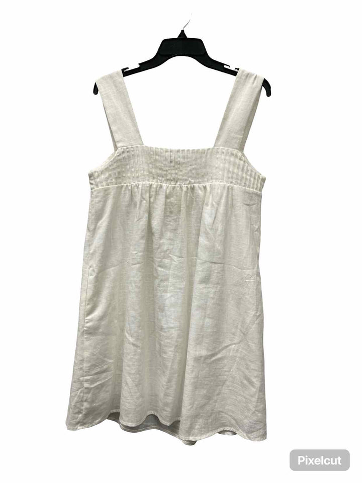 Lost + Wander Size M White 55% Linen 45% Cotton Dress