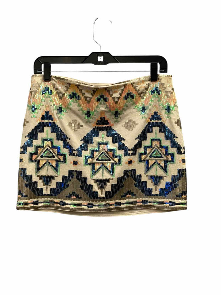 Express Size S White Multi Skirt