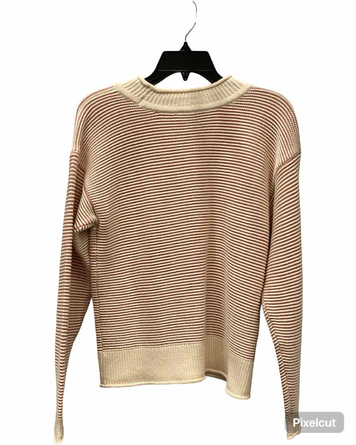 Cabi Size XS Pink White Striped Sweater