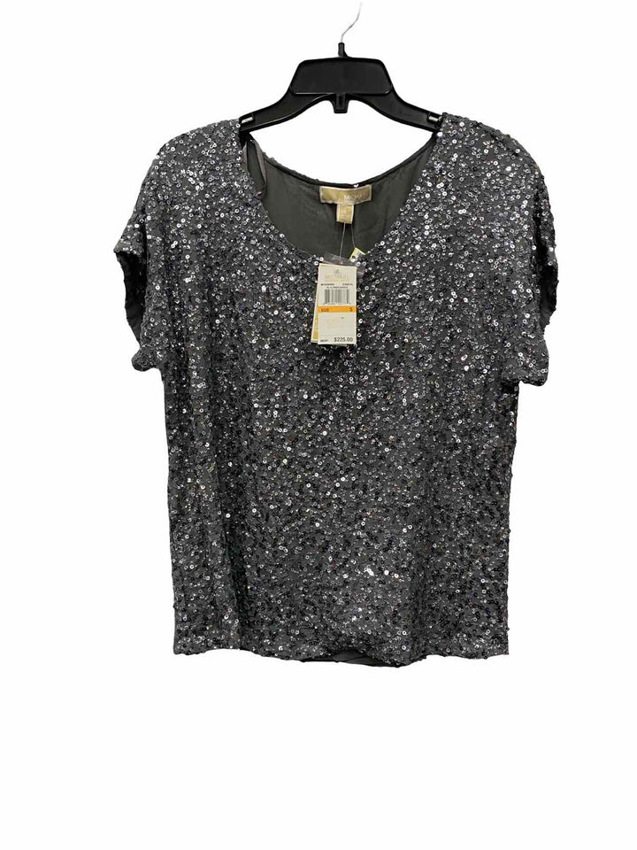 Michael Kors Size S Grey Sequin Long Sleeve Shirts