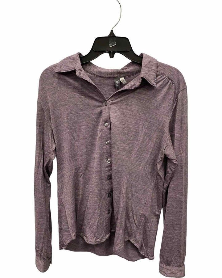 ibex Size M Purple 100% Merino Wool Long Sleeve Shirts