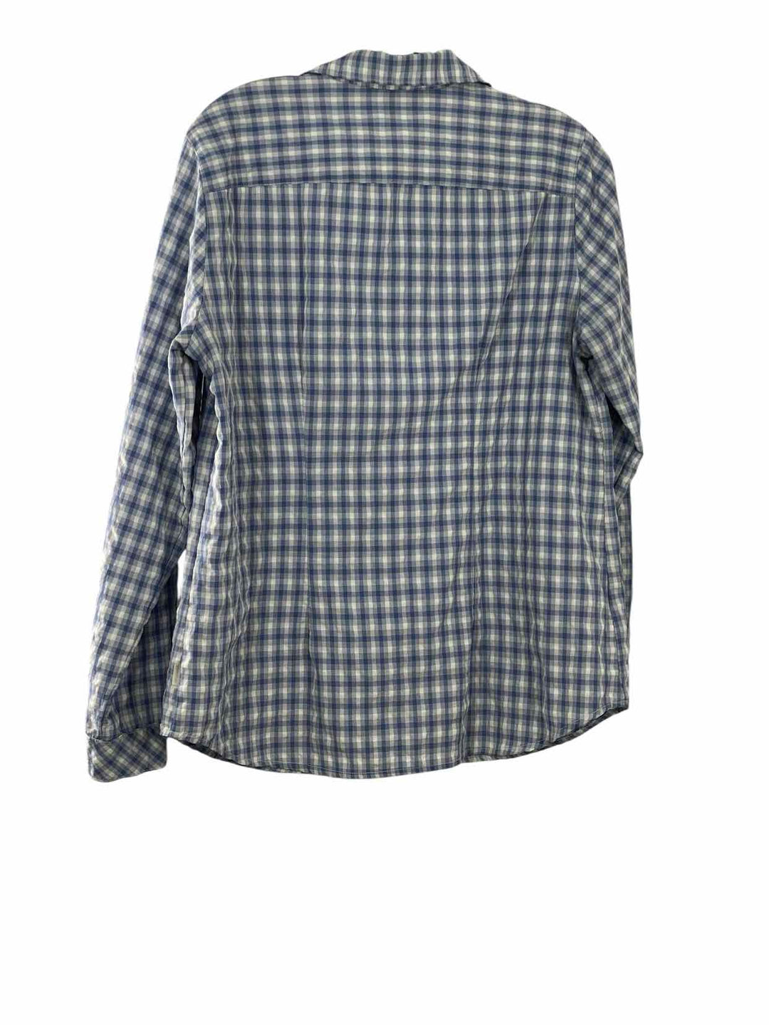 Eddie Bauer Size L Blue White Plaid Long Sleeve Shirts