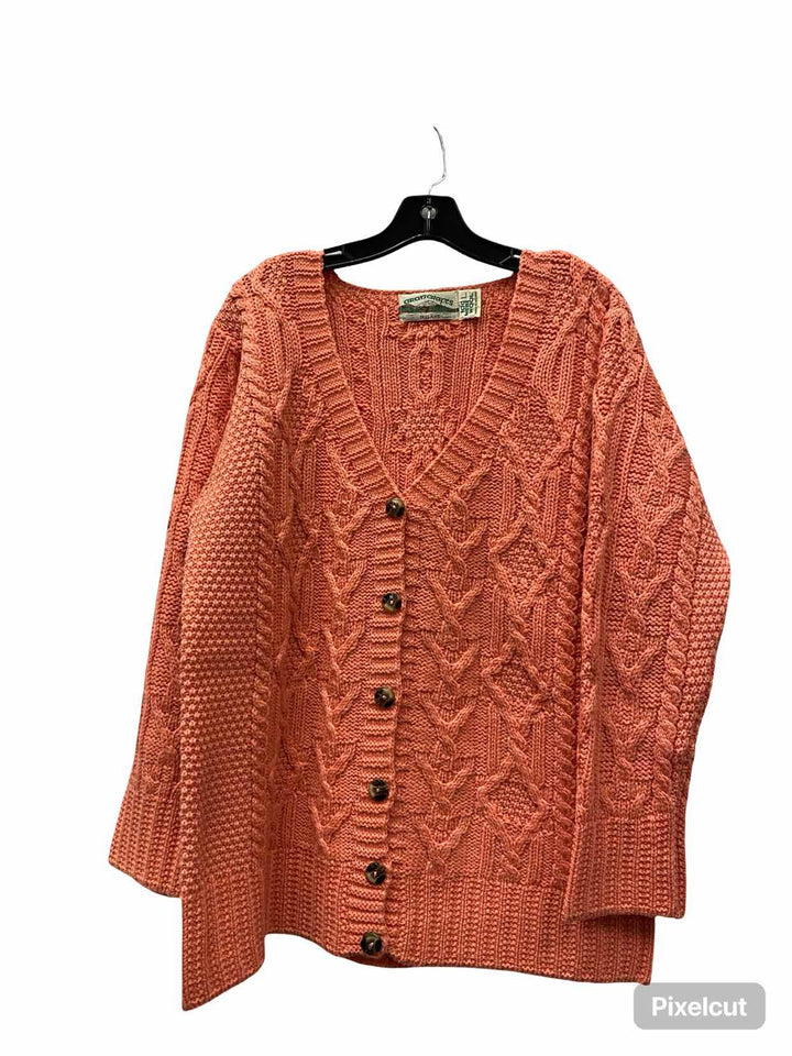aran crafts Size L Peach 100% Wool Sweater
