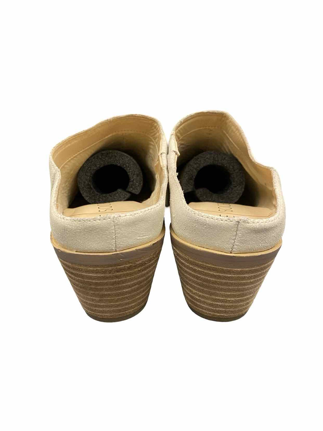 Sole Society Shoe Size 11 Cream Leather Mules Heels