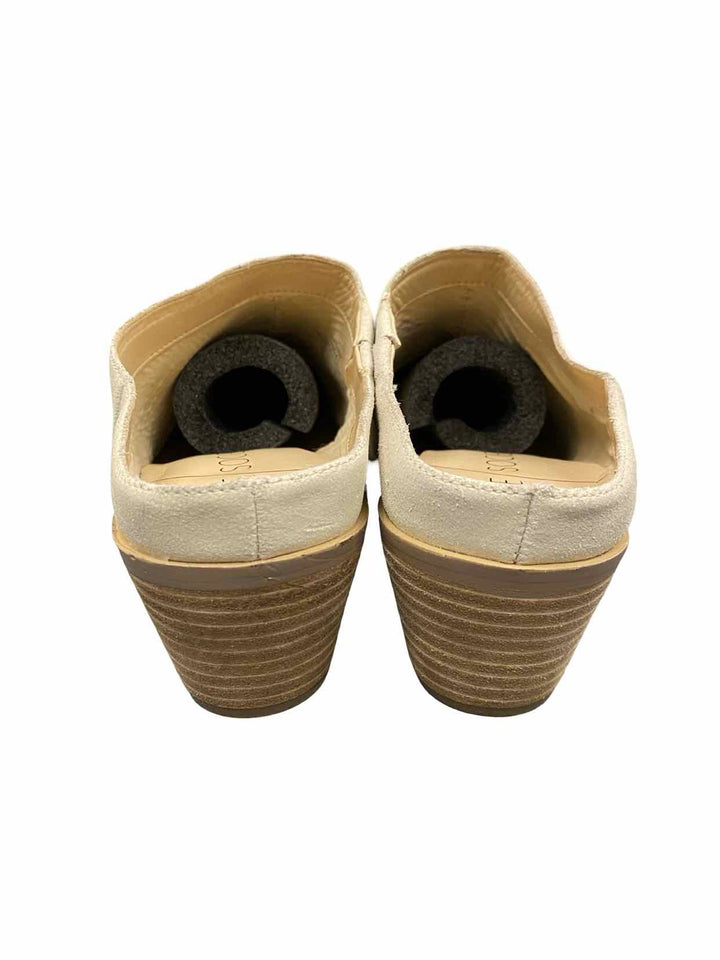 Sole Society Shoe Size 11 Cream Leather Mules Heels