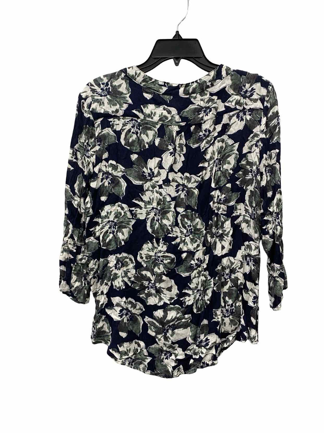 fun2fun Size L Navy Green Floral Short Sleeve Shirts