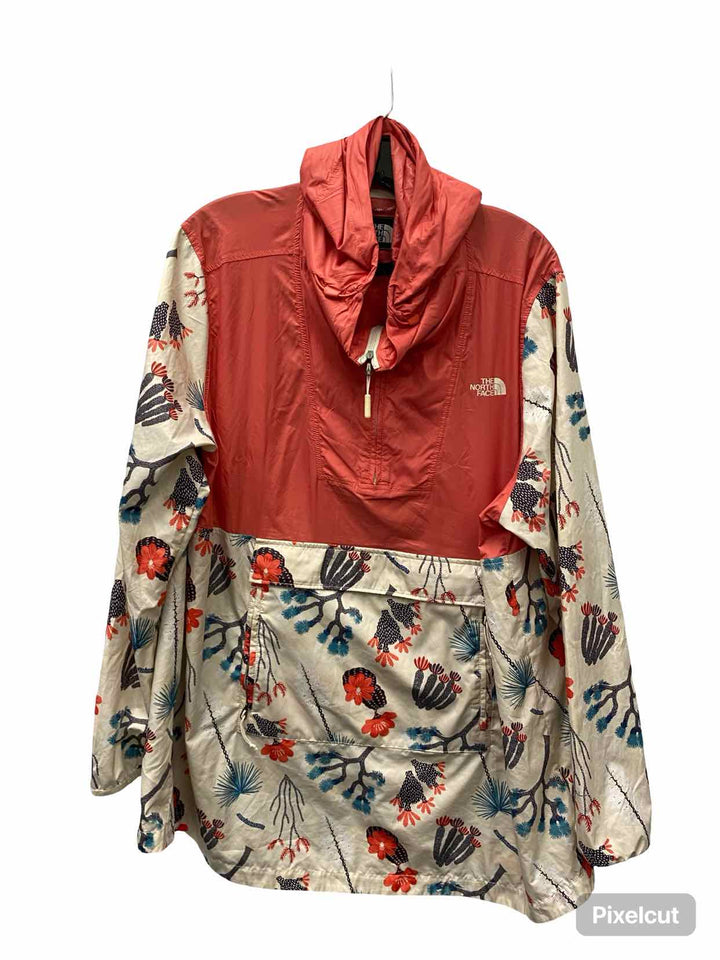 The North Face Size XL Cream Print Jacket (Outdoor)