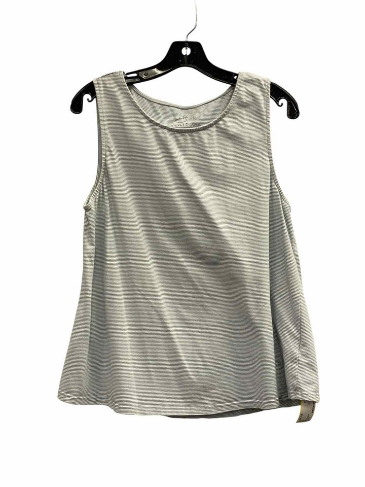 Properly Tired Size L Blue White Stripe Tank Top