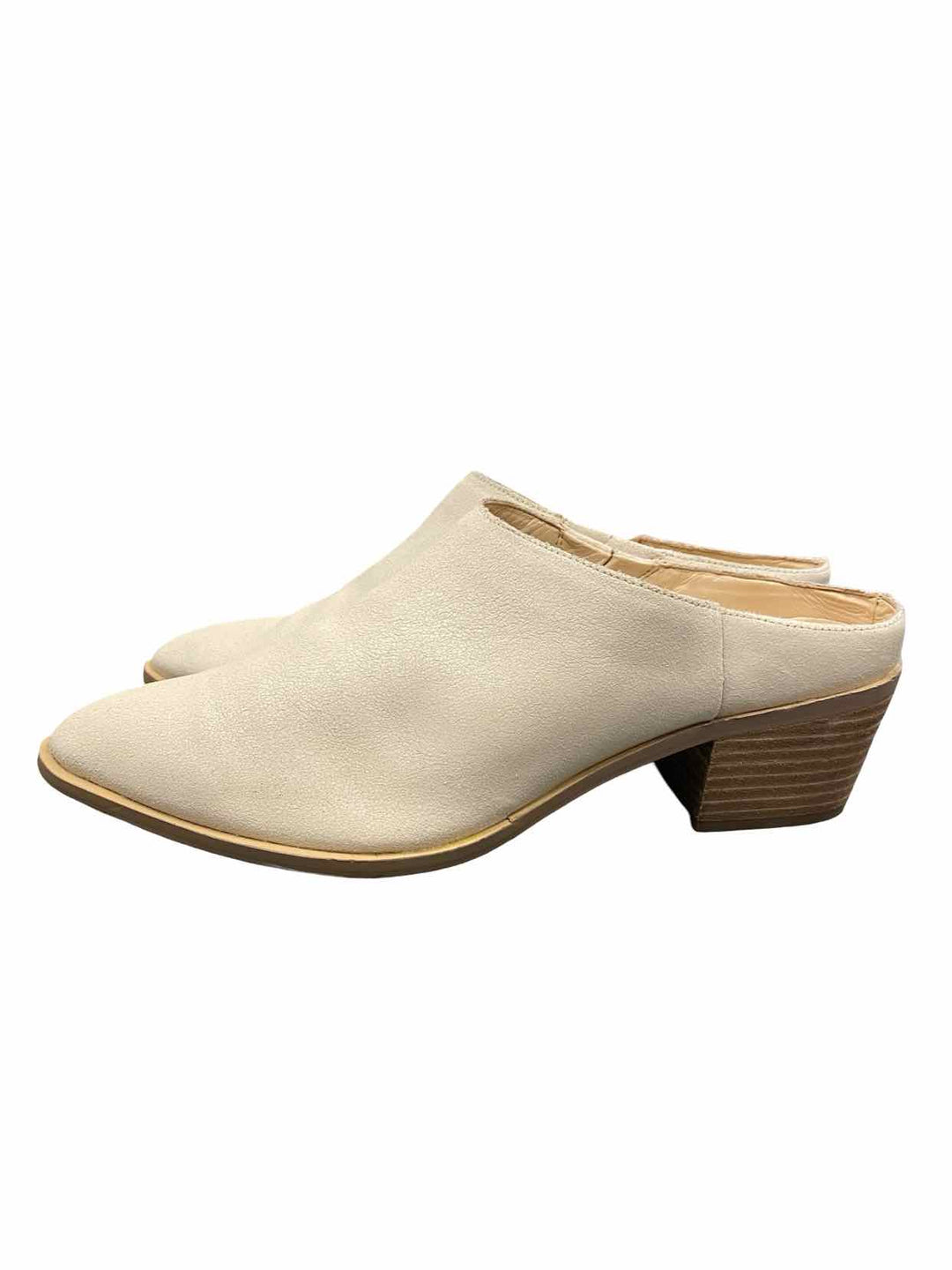 Sole Society Shoe Size 11 Cream Leather Mules Heels