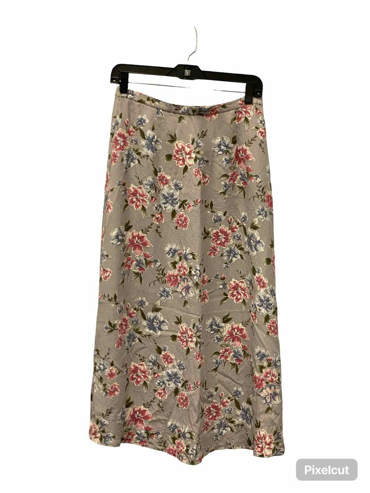 Talbots Size 8 Grey Floral Skirt
